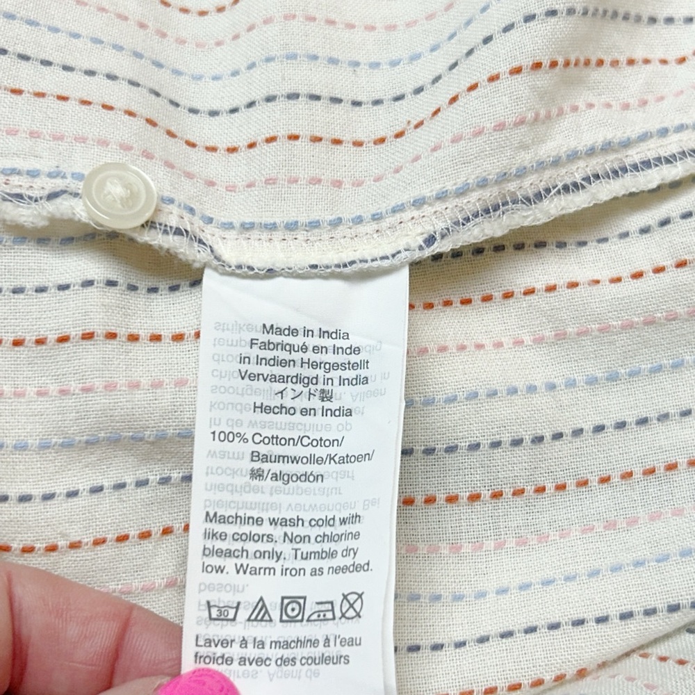 Madewell Cream Striped Button-Up Shirt - Picture 10 of 11